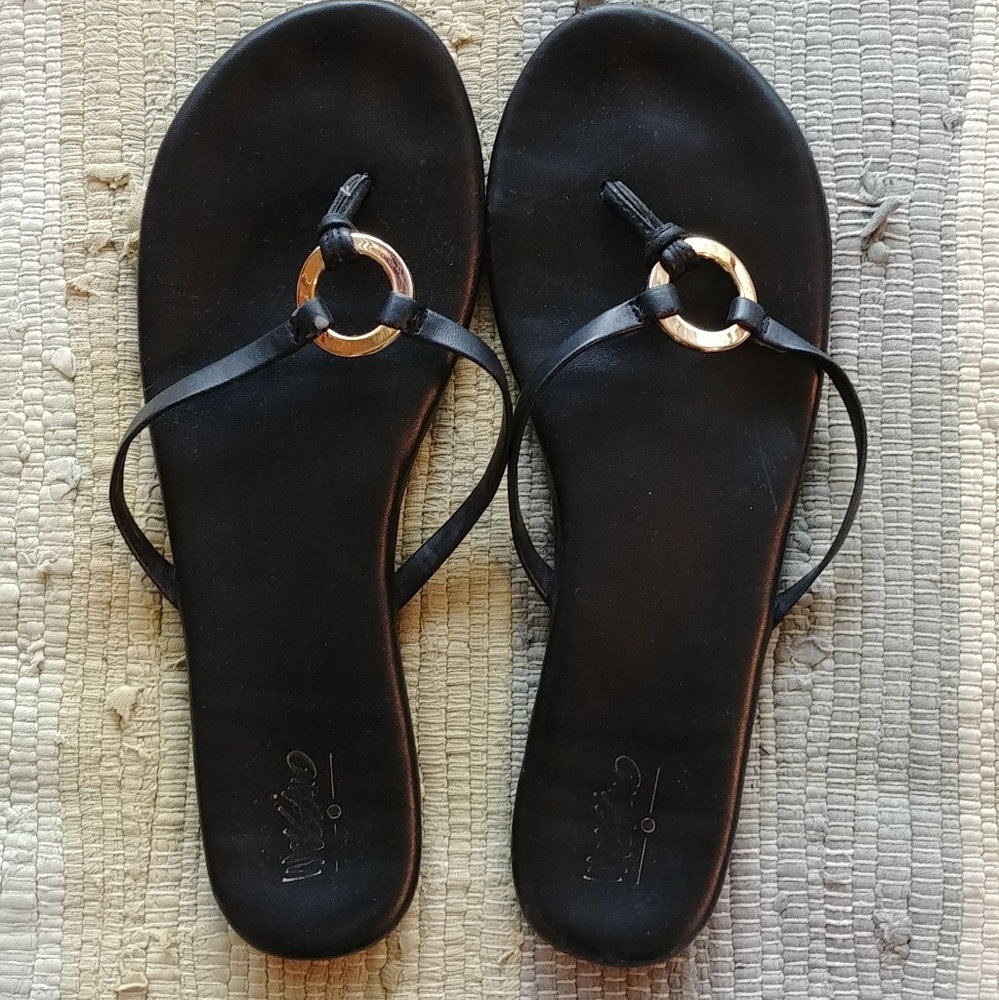 Black & Gold Detail Sandals - Mossimo